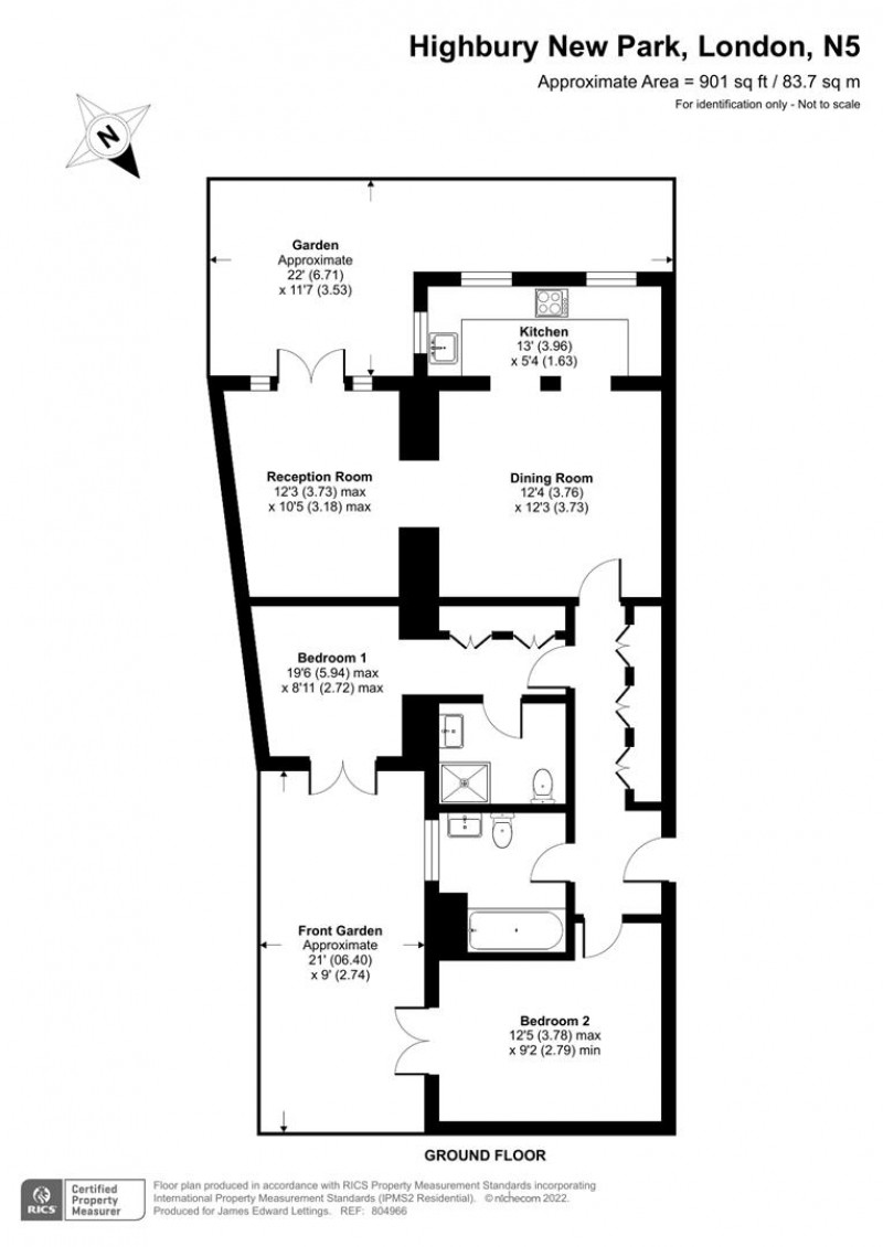 Floorplan for Highbury New Park, N5 2DR