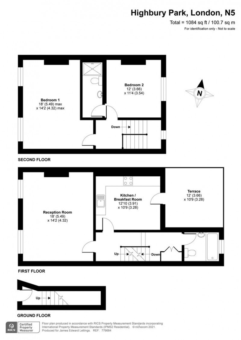 Floorplan for Highbury Park, N5 2XE