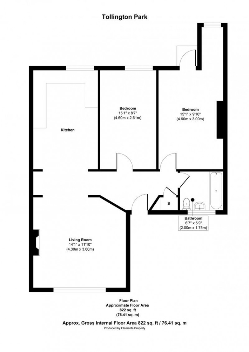 Floorplan for St. Marks Mansions, Tollington Park, London