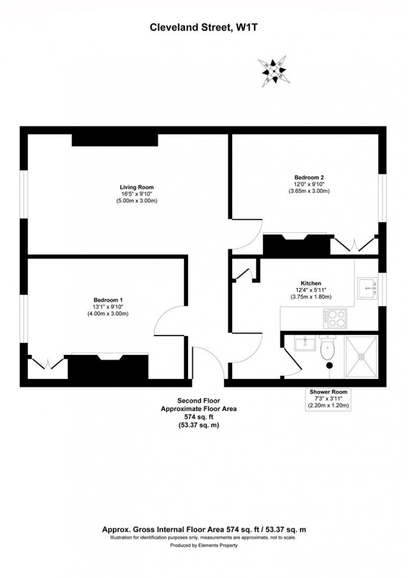 Floorplan for Cleveland Street, W1T 6QE