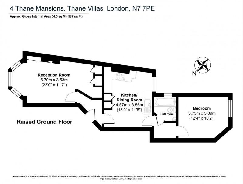 Floorplan for Thane Mansions, N7 7PE