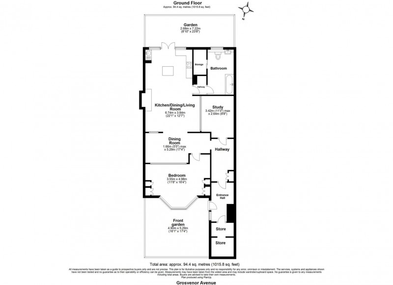 Floorplan for Grosvenor Avenue, N5 2NH